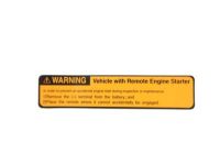 Toyota PT398-00070-EL Caution Engine Room Label. Remote Engine Starter.