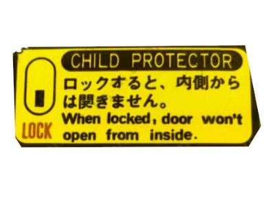 Toyota 69339-12010 Plate, Child Protector Lock Caution