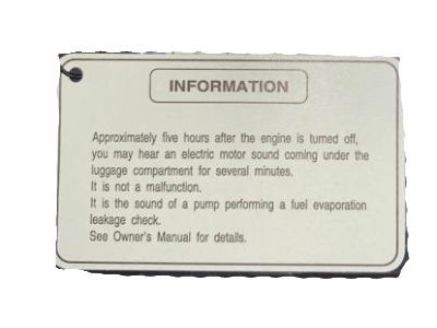 Toyota 11294-28010 Label, Leak Detection Pump Information
