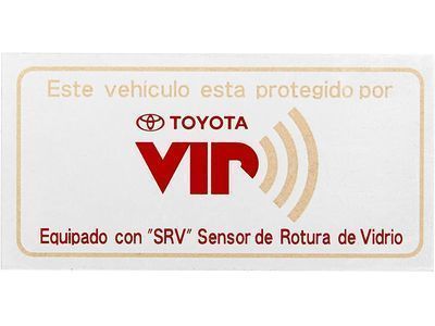 Toyota PT398-42091 Vip Security System, GBS window label spanish
