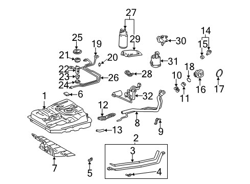 1998 Toyota Sienna Filters Fuel Filter Diagram for 23300-29065