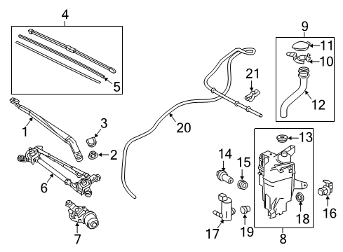 2015 Lexus NX200t Headlamp Washers/Wipers Weatherstrip Hood Nozzle Diagram for 85381-12410
