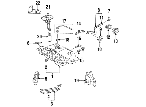 1998 Toyota Celica Fuel System Components Fuel Tank Diagram for 77001-20941
