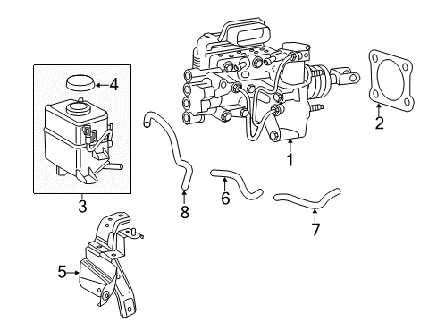 2018 Toyota RAV4 Hydraulic System Master Cylinder Diagram for 47201-0R070