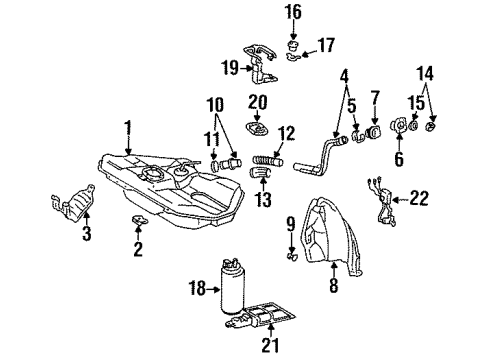 1998 Toyota Tercel Senders Fuel Gauge Sending Unit Diagram for 83320-46020