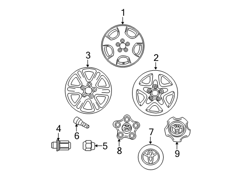 2006 Toyota Highlander Wheels, Covers & Trim Wheel Diagram for 42611-48010