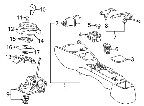 2012 Toyota Yaris Gear Shift Control - AT Cup Holder Diagram for 58837-52020-C0