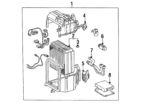 1993 Toyota Celica A/C Evaporator Components Resistor, Blower Diagram for 87138-20160