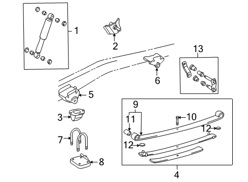 1997 Toyota Tacoma Rear Suspension Bumper, Rear Spring Diagram for 48341-35050