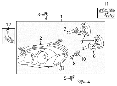 2006 Toyota Corolla Headlamps Composite Assembly Diagram for 81150-02350