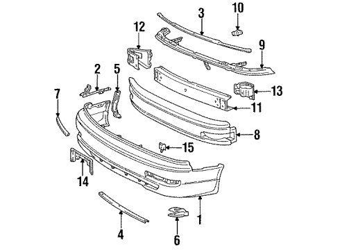 1994 Toyota Camry Front Bumper Support Sub-Assy, Front Bumper Side, RH Diagram for 52061-33010