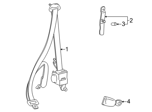 2000 Toyota RAV4 Seat Belt Latch Diagram for 73230-42050-B1