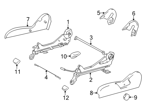 2000 Toyota 4Runner Tracks & Components Adjust Knob Diagram for 72457-22020-B4