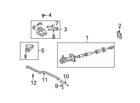2002 Toyota Prius Hydraulic System Master Cylinder Diagram for 47025-47030