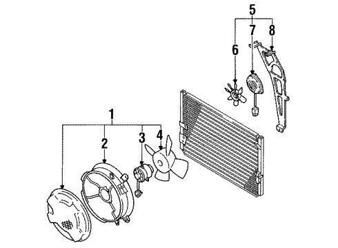 1989 Toyota Cressida Cooling System, Radiator, Water Pump, Cooling Fan Fan Assembly Diagram for 88590-22090