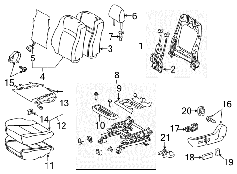 2012 Toyota Camry Power Seats Lumbar Switch Diagram for 84920-08010-A0