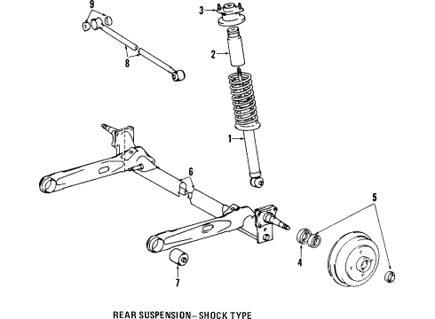 1995 Toyota Paseo Rear Axle, Suspension Components Absorber Assembly, Shock Diagram for 48530-19616