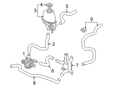 2017 Toyota Prius Prime Inverter Cooling Components Pump Assembly Diagram for G9040-47040