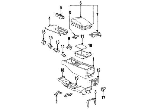 1993 Lexus GS300 Center Console Lighter Assembly Diagram for 85500-50020