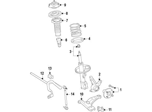 2013 Toyota Prius V Front Suspension Components, Lower Control Arm, Stabilizer Bar Stabilizer Bar Bracket Assembly Diagram for 48815-64011