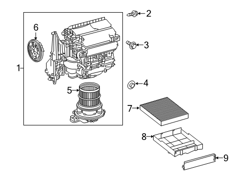 2021 Toyota RAV4 Blower Motor & Fan Filter Diagram for 87139-58010