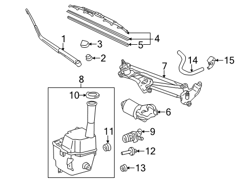 2004 Toyota Sienna Wiper & Washer Components Front Motor Diagram for 85110-AE010