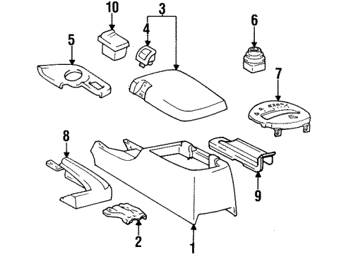 1993 Toyota Supra Center Console Ashtray Diagram for 74102-14130
