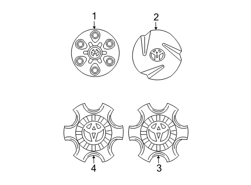 2007 Toyota Sequoia Wheel Covers & Trim Center Cap Diagram for 42603-AF050