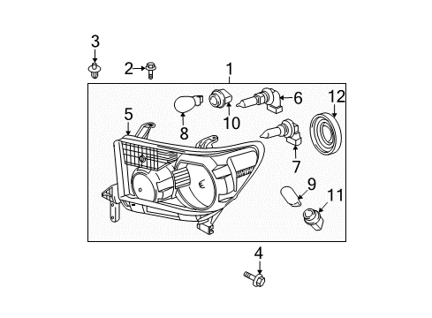 2013 Toyota Tundra Headlamps Composite Assembly Diagram for 81150-0C070