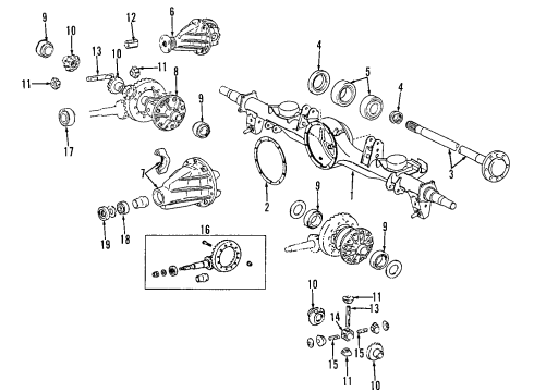 1997 Lexus LX450 Rear Axle, Differential, Propeller Shaft Outer Bearing Seal Diagram for 90311-62002