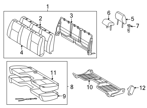 2008 Toyota Tacoma Front Seat Components Cushion Assembly Diagram for 71001-04611-B0