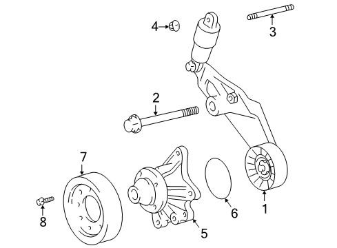 2002 Toyota Celica Belts & Pulleys Pulley Diagram for 16173-88600