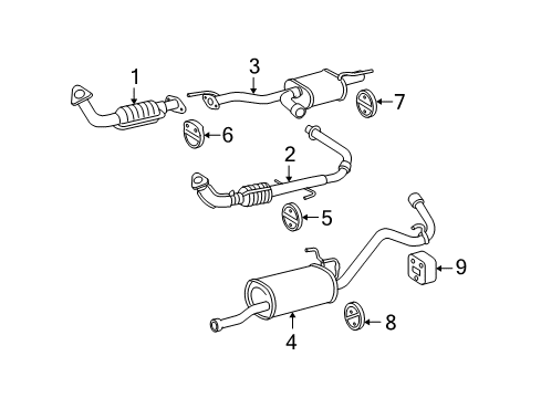 2004 Toyota Tundra Exhaust Components Front Exhaust Pipe Assembly Diagram for 17410-0F030