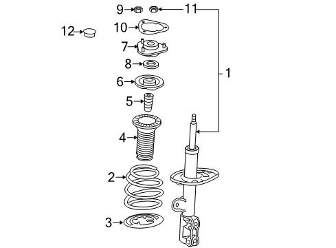 2011 Toyota RAV4 Struts & Components - Front Strut Diagram for 48510-80639