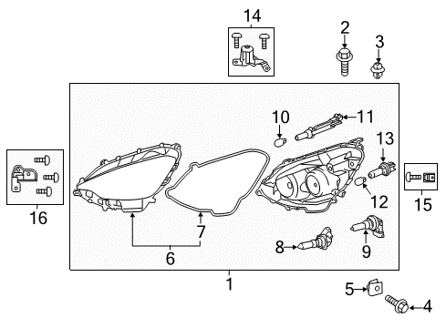 2014 Toyota Prius C Headlamps Composite Headlamp Diagram for 81170-52K70