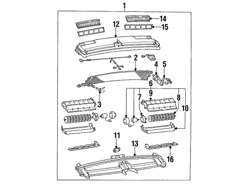 1991 Toyota Previa Blower Motor & Fan Valve, Rear Cooling Unit Expansion Diagram for 88515-28040