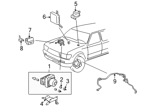 1996 Toyota 4Runner ABS Components Actuator Assembly Cushion Diagram for 44546-35090