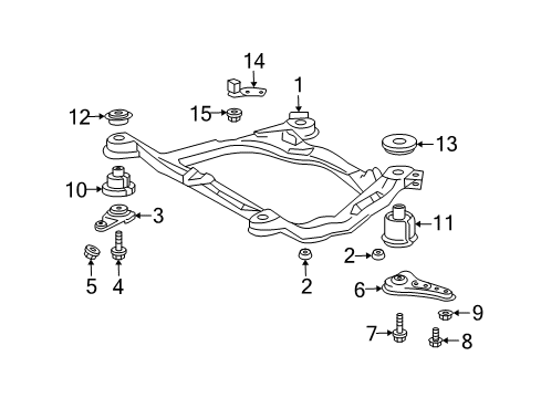 2000 Toyota Solara Suspension Mounting - Front Rear Brace Nut Diagram for 90178-A0015