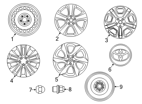 2020 Toyota RAV4 Wheels Wheel Cover Diagram for 42602-0R040