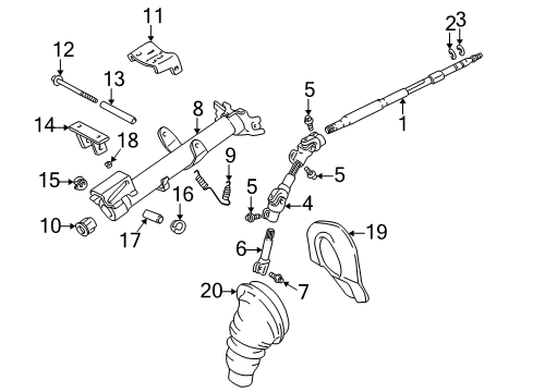 2000 Toyota Celica Housing & Components Lower Support Nut Diagram for 90178-A0017