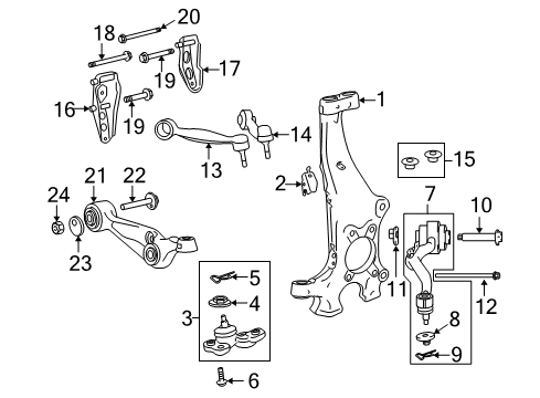2010 Lexus LS460 Front Suspension, Lower Control Arm, Upper Control Arm, Ride Control, Stabilizer Bar, Suspension Components Lower Arm Cotter Pin Diagram for 90468-A0003