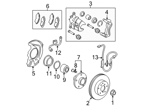 2011 Toyota Camry Anti-Lock Brakes Caliper Assembly Diagram for 47750-33340