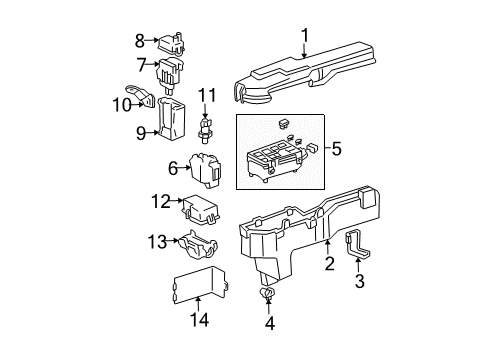 2001 Toyota Solara Electrical Components Cover Diagram for 82662-06010