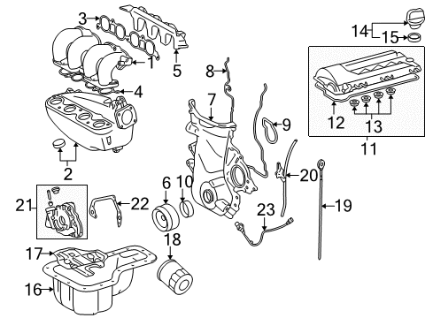 2003 Toyota Matrix Powertrain Control Gasket Diagram for 17171-22040