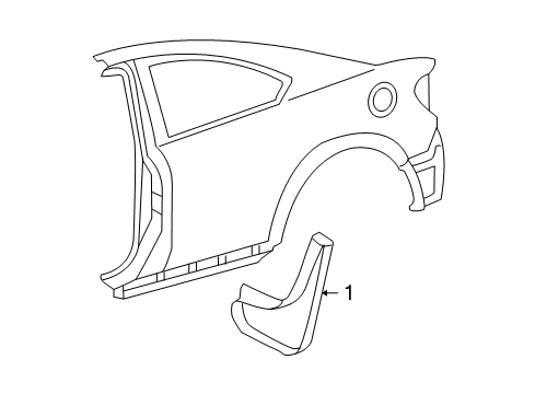 2008 Scion tC Exterior Trim - Quarter Panel Mud Guard Diagram for PT769-21040