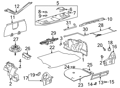 2000 Toyota Avalon Interior Trim - Rear Body Wrench Diagram for 09150-02020