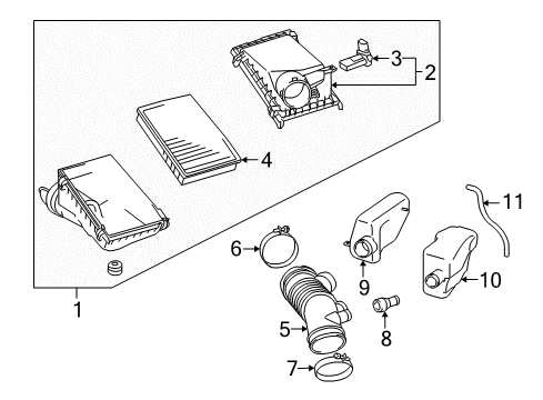 2014 Lexus GX460 Powertrain Control Resonator Box Clamp Diagram for 96111-30980
