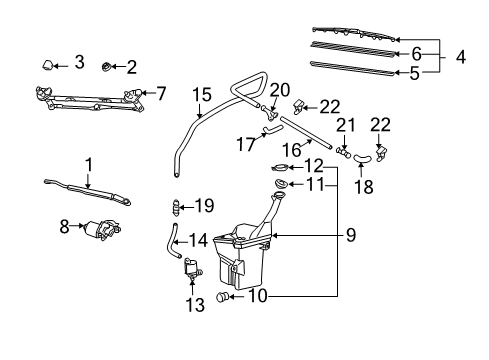 2006 Scion xB Wiper & Washer Components Wiper Arm Assembly Diagram for 85240-52010