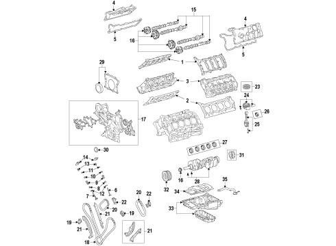 2012 Lexus GX460 Engine Parts, Mounts, Cylinder Head & Valves, Camshaft & Timing, Oil Pan, Oil Pump, Crankshaft & Bearings, Pistons, Rings & Bearings, Variable Valve Timing Chain Tensioner Diagram for 13540-0S010