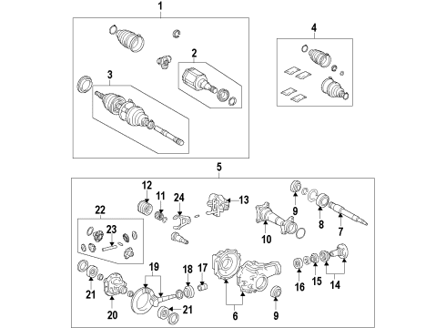 2007 Toyota Tundra Front Axle, Axle Shafts & Joints, Differential, Drive Axles, Propeller Shaft Gear Kit Diagram for 41039-34120
